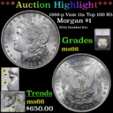 ***Auction Highlight*** 1888-p Vam 11a Top 100 R5 Morgan Dollar $1 Graded ms66 By SEGS (fc)