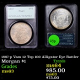 PCGS 1887-p Vam 12 Top 100 Alligator Eye Rattler Morgan $1 Graded ms63 By PCGS