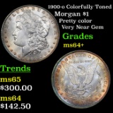 1900-o Colorfully Toned Morgan Dollar $1 Grades Choice+ Unc