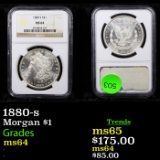 NGC 1880-s Morgan Dollar $1 Graded ms64 By NGC