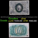 1863 US Fractional Currency 10c Second Issue fr-1245 Washington In Oval Grades xf+