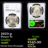 1923-p Peace Dollar $1 Graded ms65 By NGC