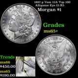 1887-p Vam 12A Top 100 Alligator Eye I3 R5 Morgan $1 Grades GEM+ Unc
