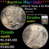 ***Auction Highlight*** 1922-d Vam 4 I3 R4 Peace Dollar $1 Graded ms65+ By SEGS (fc)
