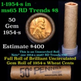 Uncirculated 1c orig shotgun roll, 1954-s  In Old Brinks wrapper