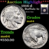 ***Auction Highlight*** 1916-d Buffalo Nickel 5c Graded Choice Unc By USCG (fc)