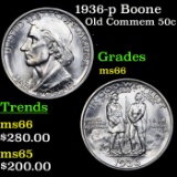 1936-p Boone Old Commem Half Dollar 50c Grades GEM+ Unc