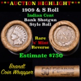 Indian cent 1c orig roll, 1909 end S other end