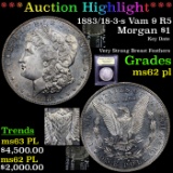 ***Auction Highlight*** 1883/18-3-s Vam 9 R5 Morgan Dollar $1 Graded Select Unc PL By USCG (fc)