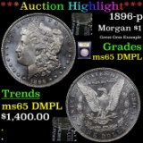 ***Auction Highlight*** 1896-p Morgan Dollar $1 Graded GEM Unc DMPL By USCG (fc)