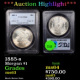 ***Auction Highlight*** 1885-s Morgan Dollar $1 Graded ms63 By PCGS (fc)