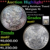 ***Auction Highlight*** 1897-p Rainbow Toned Morgan Dollar $1 Graded ms67 By SEGS (fc)
