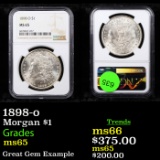 NGC 1898-o Morgan Dollar $1 Graded ms65 By NGC
