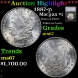 ***Auction Highlight*** 1887-p Morgan Dollar $1 Graded ms67 By SEGS (fc)