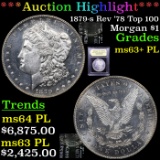 ***Auction Highlight*** 1879-s Rev '78 Top 100 Morgan Dollar $1 Graded Select Unc+ PL By USCG (fc)