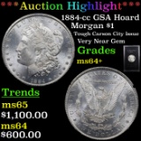 ***Auction Highlight*** 1884-cc GSA Hoard Morgan Dollar $1 Grades Choice+ Unc (fc)