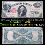 1917 $1 Legal Tender, Signatures of Elliott & White, FR-38 Grades vf++