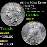 1935-s Mint Error Peace Dollar $1 Grades Choice AU/BU Slider+