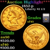 ***Auction Highlight*** 1852-p Gold Liberty Quarter Eagle $2 1/2 Graded xf45 By SEGS (fc)