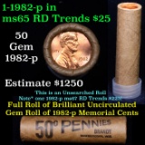 Uncirculated 1c orig shotgun roll, 1982-p  In Old Brinks wrapper