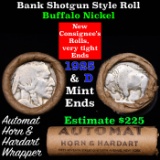 Buffalo Nickel Shotgun Roll in Old Bank Style 'Automat Horn & Hardhat' Wrapper 1925 & d Mint Ends