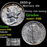 1935-p Mercury Dime 10c Grades Select Unc+ FSB