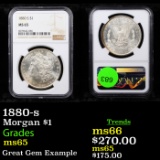 NGC 1880-s Morgan Dollar $1 Graded ms65 By NGC