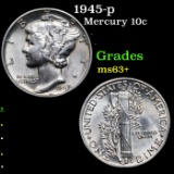 1945-p Mercury Dime 10c Grades Select+ Unc