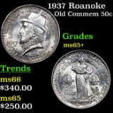 1937 Roanoke Old Commem Half Dollar 50c Grades GEM+ Unc