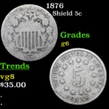 1876 Shield Nickel 5c Grades g+