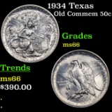 1934 Texas Old Commem Half Dollar 50c Grades GEM+ Unc