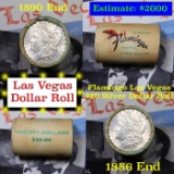 ***Auction Highlight*** Full Morgan/Peace Flamingo Hotel silver $1 roll $20, 1886 & 1890 end (fc)