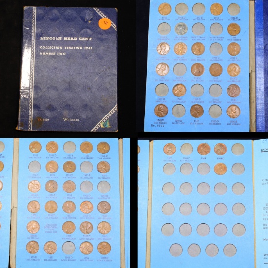 Partial Lincoln Cent Book 1941-1969 44 coins