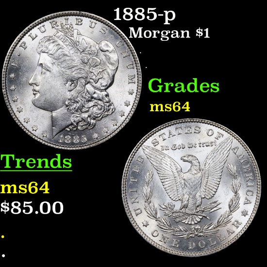 1885-p Morgan Dollar $1 Grades Choice Unc