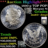 *Highlight Of Entire Auction* 1890-p TOP POP! Morgan Dollar $1 Graded ms65+ dmpl By SEGS (fc)