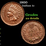 1900 Indian Cent 1c Grades AU Details