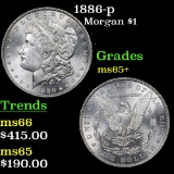 1886-p Morgan Dollar $1 Grades GEM+ Unc