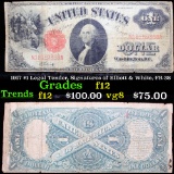 1917 $1 Legal Tender, Signatures of Elliott & White, FR-38 Grades f, fine