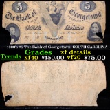 1800's $5 The Bank of Georgetown, SOUTH CAROLINA Grades xf details