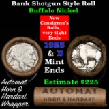 Buffalo Nickel Shotgun Roll in Old Bank Style 'Automat Horn & Hardart' Wrapper 1923 & d Mint Ends