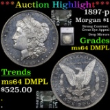 ***Auction Highlight*** 1897-p Morgan Dollar $1 Graded ms64 DMPL By SEGS (fc)