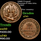 (1863) Crossed Cannons F-352a-231a Civil War Token 1c Grades xf+