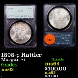 PCGS 1898-p Rattler Morgan Dollar $1 Graded ms63 By PCGS