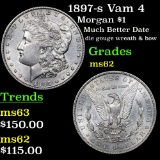 1897-s Vam 4 Morgan Dollar $1 Grades Select Unc