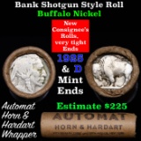 Buffalo Nickel Shotgun Roll in Old Bank Style 'Automat Horn & Hardart'' Wrapper 1925 & d Mint Ends