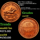 1863 Time Is Money Exigency F-NY-630-AK-1a Civil War Token 1c Grades Choice AU/BU Slider+