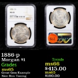 NGC 1886-p Morgan Dollar $1 Graded ms65 By NGC