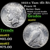 1923-s Vam 1E1 R5 Peace Dollar $1 Grades Select Unc