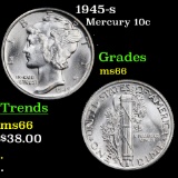 1945-s Mercury Dime 10c Grades GEM+ Unc