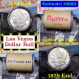 ***Auction Highlight*** Full Morgan/Peace Aladdin Hotel silver $1 roll $20, 1884 & 1879 end (fc)